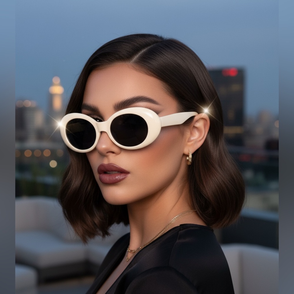 Mod cream Oval Sunglasses 🕶️